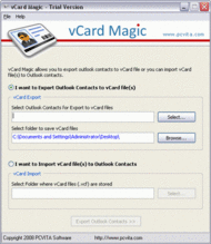 Outlook to vCard Converter screenshot